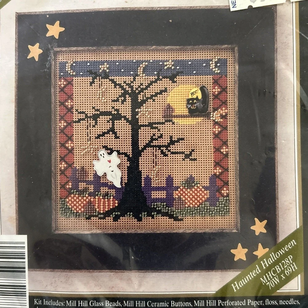 1999 Autumn Series VI Mill Hill Cross Stitch Haunted Halloween Button Bead Kit